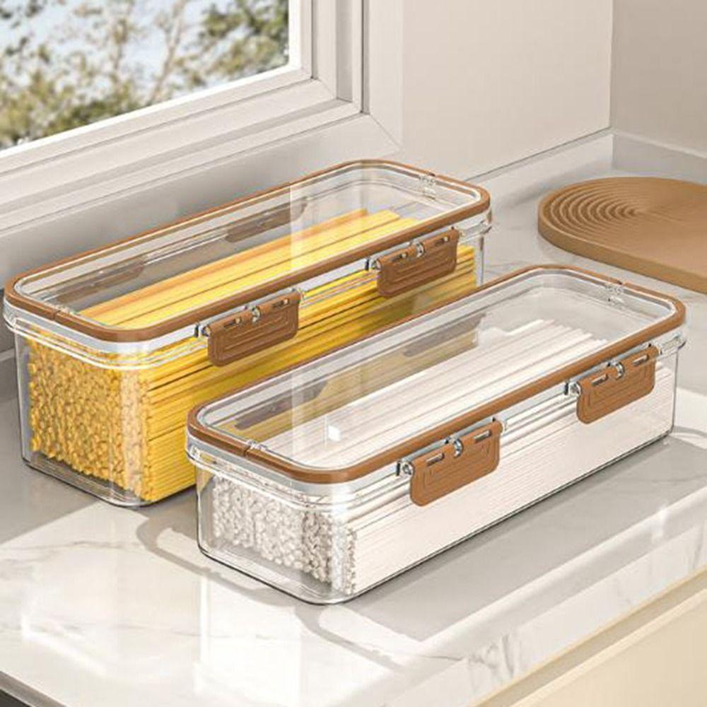 Transparent Noodles Storage Box Rectangular Spaghetti Container Pasta Storage Container Fridge
