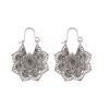 Vintage Women Hollow Out Carved Flower Dangle Leverback Earrings Jewelry Gift