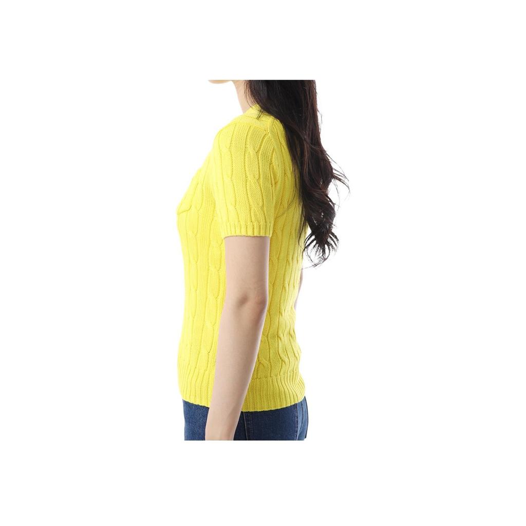 Polo Ralph Lauren Logo Embroidered Short Sleeve Knit Top Women Tops Yellow 211895379-014