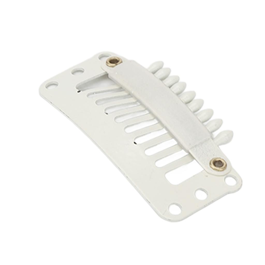 9 Teeth Hair Extension Clips Multipurpose 100pcs 32mm DIY Wig Clips for Hair Extensions White 32mm Snap Clips for Hair Extension