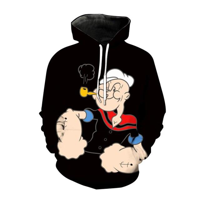 Merchcode Jersey Sweat Unisexe à Capuche Popeye Barber Shop Blanc