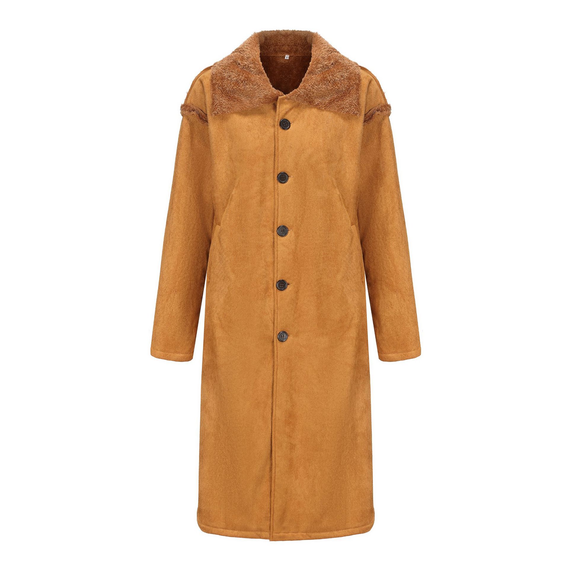 

Осень и зима Новое мужское пальто из замши и плюша Меховое пальто-комбинация Теплое мужское пальто 5XL