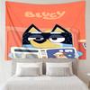 Bluey Print Wandteppich, Hintergrund, Einfache Montage, Ideal für Schlafzimmer, Büro & Wohnzimmer, mit Ästhetischem Wandbehang Dekor.