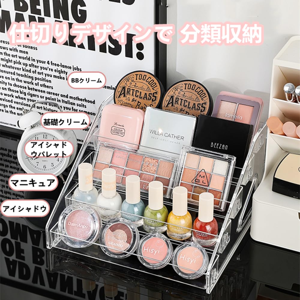 Beyond The Future Acrylic Makeup Storage 5 Desktop Cosmetic Organizer Suitable for Large Popular Cosmetic Storage Box Box, Tiers, Space-Saving Tray,