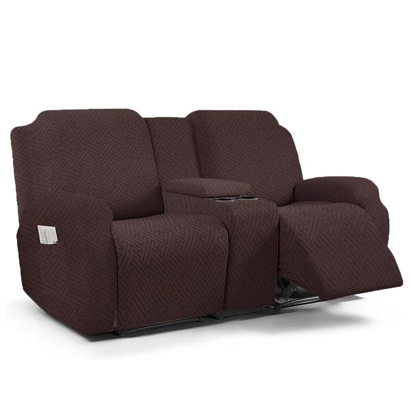 2Set Nordic Jacquard Split Recliner Armchair Cover With Cup Holder Anti-Slip Sofa Slipcover Relax Couch Covers For Living Room