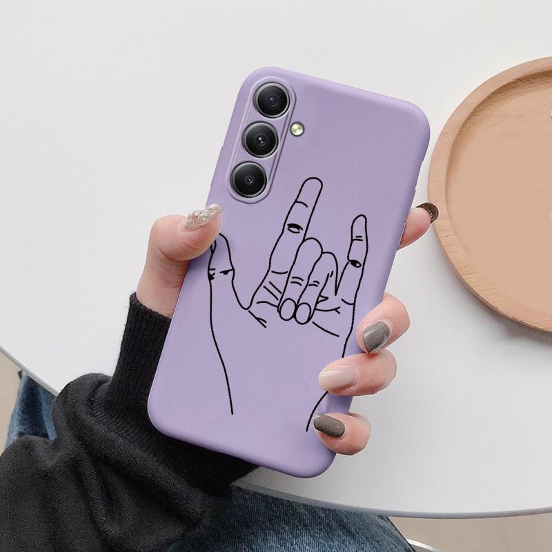 Hand Lines měkké silikonové pouzdro pro Xiaomi Redmi Note 13 Pro 13C Poco C65 Samsung A35 A55 M35 Huawei Honor 200 iPhone Ochranný kryt proti nárazu