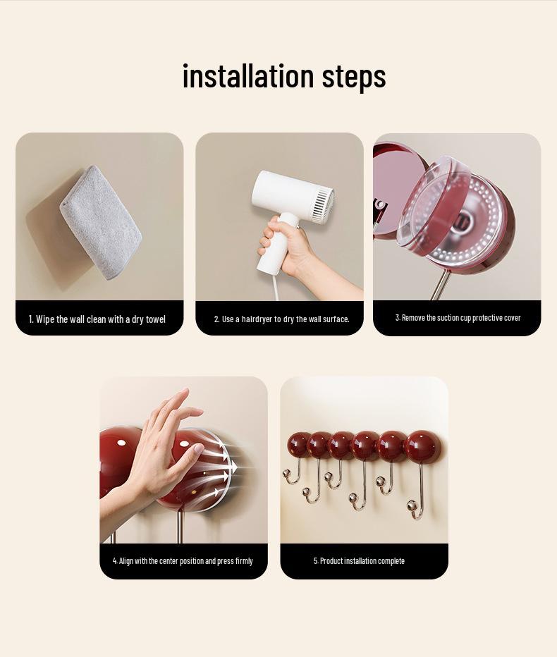 No-Drill Suction Cup Hook: Strong Load-Bearing Adhesive for Bathroom, Bedroom, Kitchen, Door, and Hat Storage.