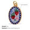 Fashion Enamel Round Brand Pendant Mama Strawberry Love Shape Exquisite Small Pendant