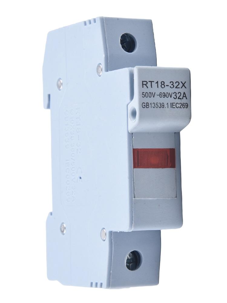 Porta-fusível 32A RT18-32X Base de fusível Montagem em trilho DIN Porta-fusível Design com fivela