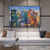 Colorful House Painting Canvas Print Poster Contemporary Wall Art Vibrant Cozy Family Picture for Living Room Home Decor Cuadros