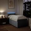 Box Spring Bed with Mattress Light Grey 80 x 200 cm Fabric