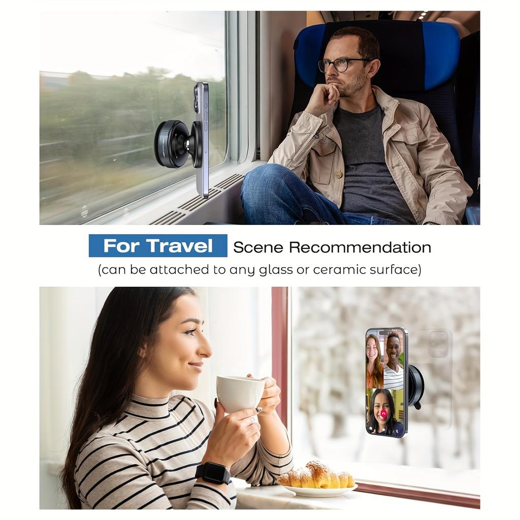 360° Drehbarer Magnetischer Vakuum-Handyhalter, Tragbarer Auto-Saugfuß, Kompatibel mit allen Smartphones, Geeignet für Zuhause, Auto, Fitness, Büro usw.