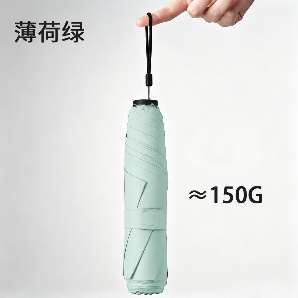 Macaron color ultra-light portable pencil umbrella, black coating sun protection umbrella, dual-purpose sun-and-rain dual-use, customizable logo