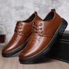Autumn Men's Casual Leather Shoes British Heightened Thick-soled Wear-resistant Business Dress Big Head Tooling Non-slip and Waterproof Men's Shoes
