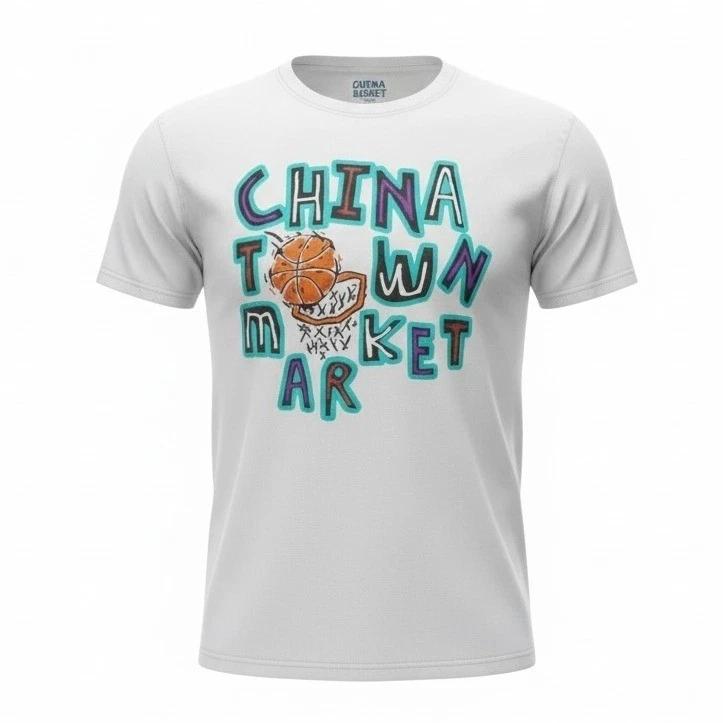 Chinatown Market White Basketball Graphic T Shirt Men s, Size XL, NWOT S