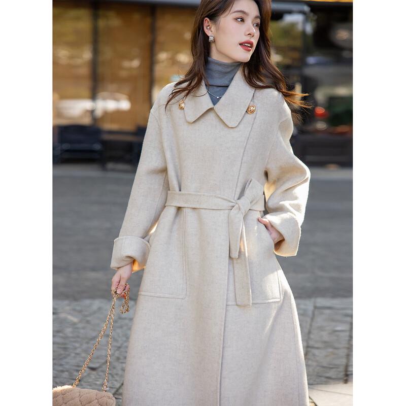 Moka'na French Hepburn Style Long Sleeve Women's Coat