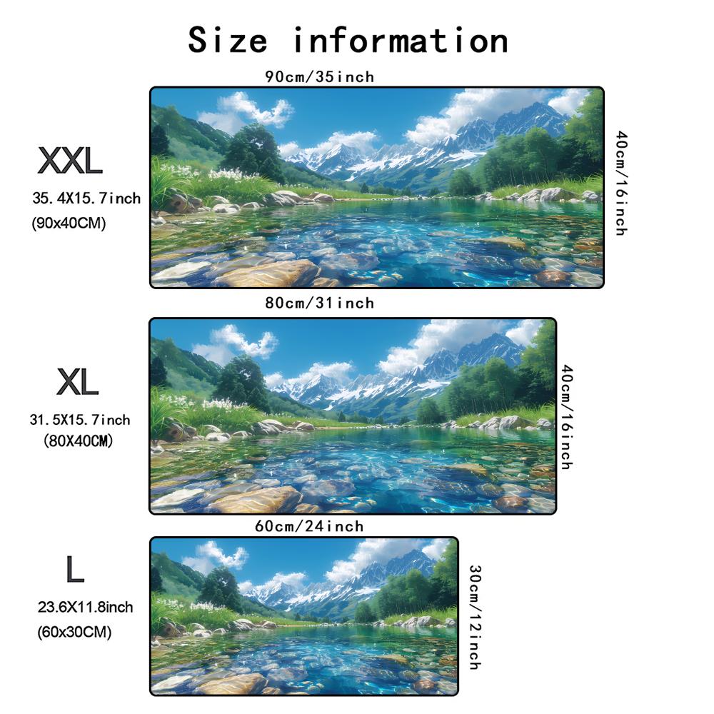 Anime Countryside Scenery Large Desk Mat Sky Cloud Mountain Road Xxl Mouse Pad NonSlip Stitched Edge Keyboard Gaming Mat