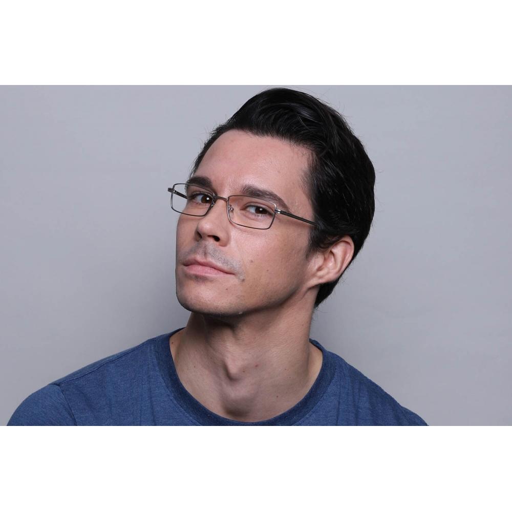 Full Rim Rectangle Silver Smartbuy Collection Leyton 510d Fashion Unisex Eyeglasses