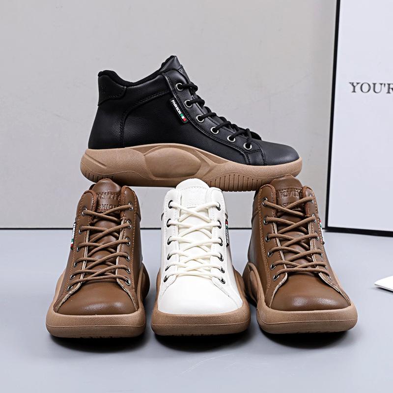 CINESSD Version of High-top Shoes for Female Students Trend of Casual Running Shoe Comfortable Lace-up Sneakers Female Shoes