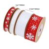 10M Christmas Gift Snowflake Ribbon DIY Wreath Bows Fabric Swirl Ribbon Sewing Clothing Gift Bow Natural Organza Satin Ribbon