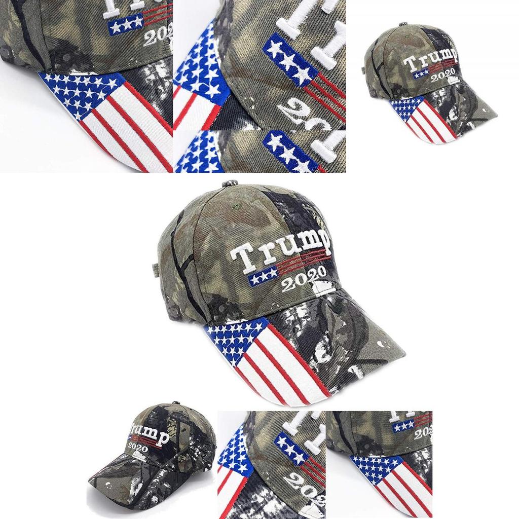 Camo Trump 2020 Hat Keep America Great Baseball Hat Embroidered Flag American