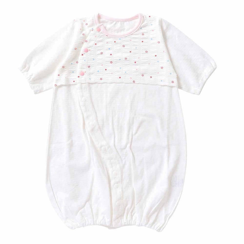 

de Made in Japan For Tenjiku Striped Jacquard Star Pattern All Crotch Baby Clothes [Creme Coco] Spring/Summer Two-way [Replacement Snap/2way] 25-43101 червоний