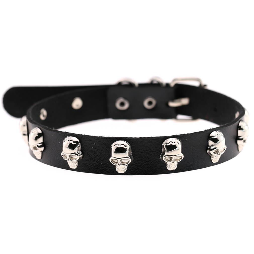 Cool Gothic Black Heart Choker: Women's Punk Metal Necklace with Collar Strap