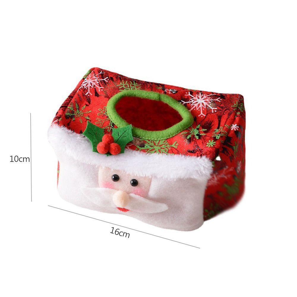 New Red Tissue Paper Box Green Paper Sets Paper Extraction Box Santa Claus Christmas Decorative Christmas Tissue Box Party