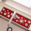 1Pcs Christmas Snow Red Pattern Sink Faucet Absorbent Mat, Drainage Pad, Kitchen Bathroom Sink, Countertop Drain Pad