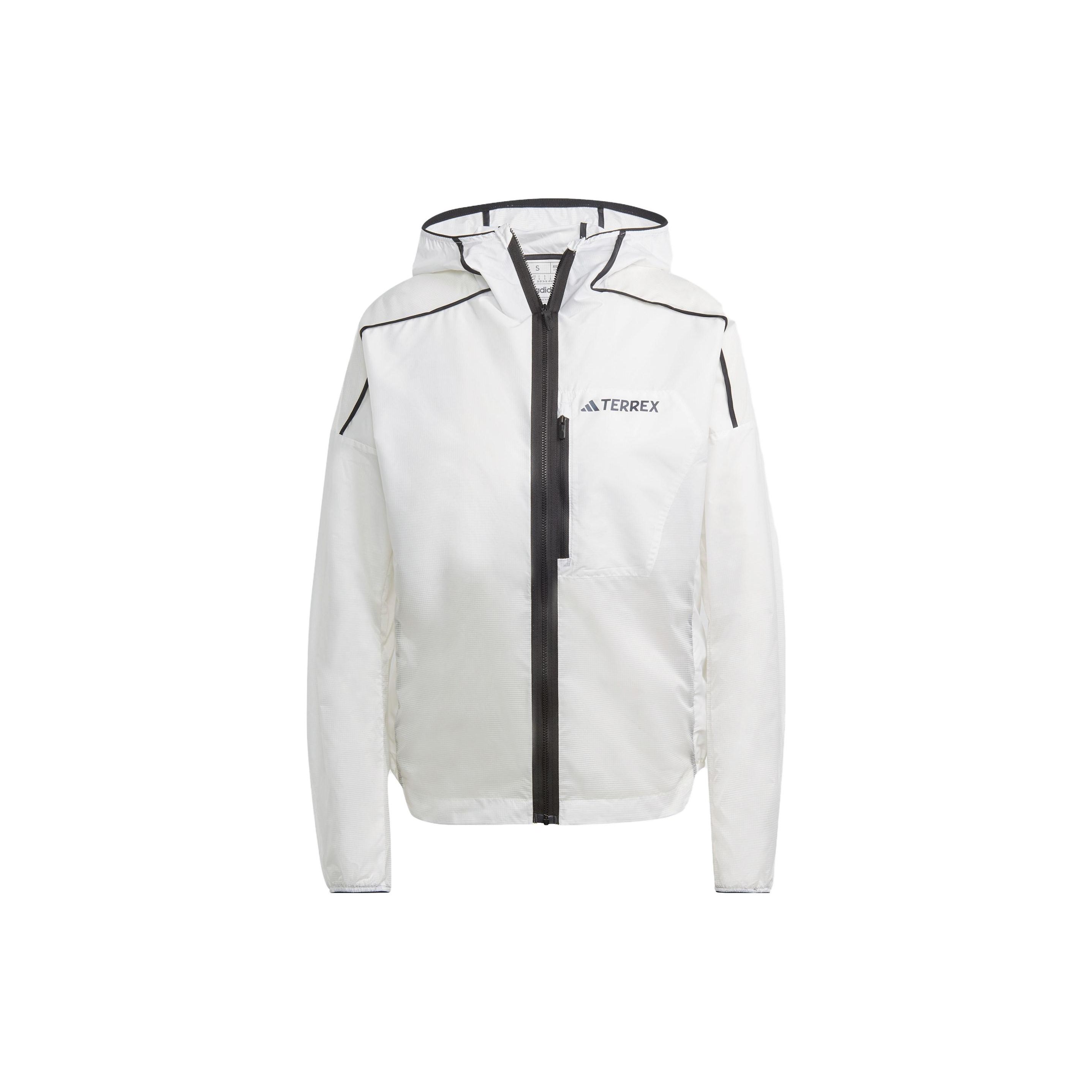 adidas Women s White Logo Print Outdoor Sports Hooded Jacket HT9405 M