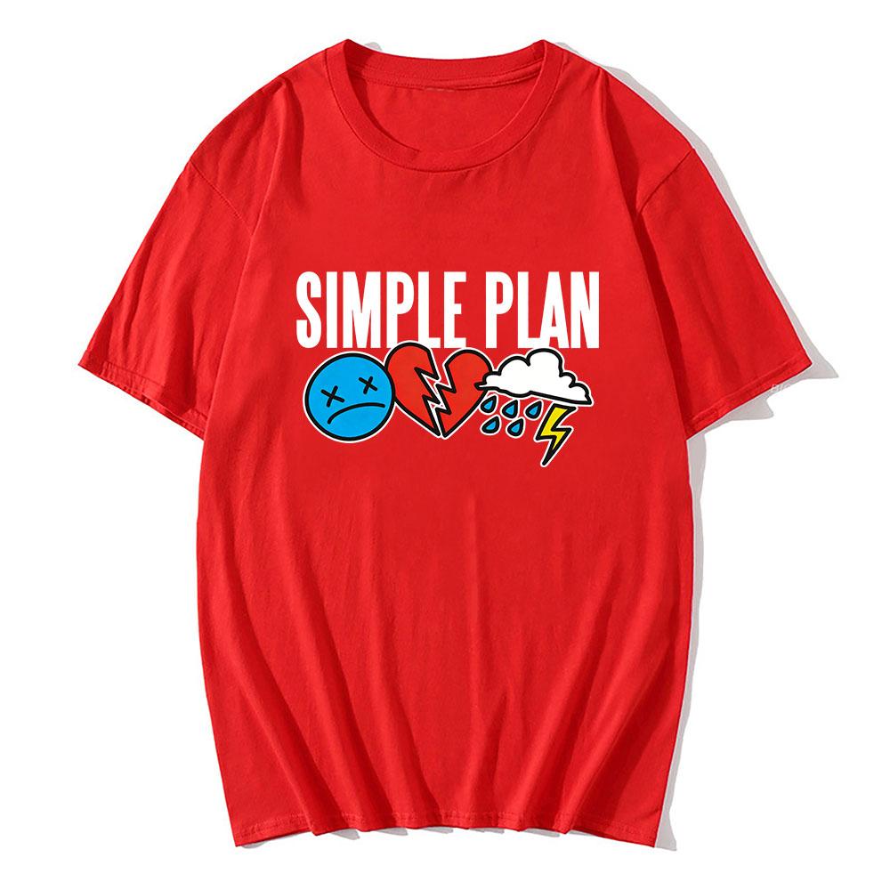 Original 3 Icons Logo T-Shirt Band SIMPLE PLAN Design Print Tshirts Short Sleeve Cotton Summer O-neck Tees Unisex Streetwear Top
