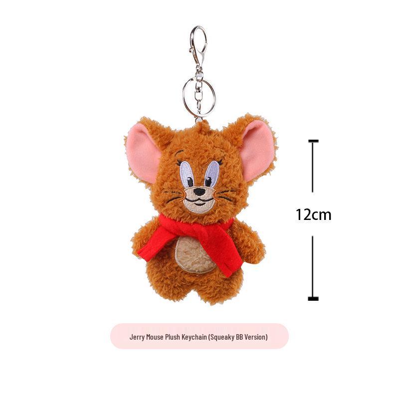 Tom & Jerry Cartoon Plush Keychain - Cute Tom Cat Pendant Bag Accessory