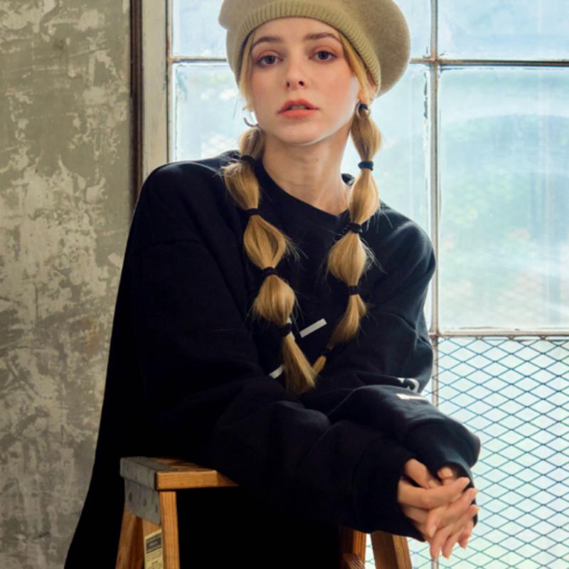 WHITE SANDS Patch Wool Beret Oatmeal