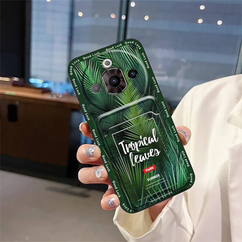 Waterproof Back Cover Phone Case For ZTE Nubia Focus Pro 5G Card slot Graffiti Silicone Dirt-resistant TPU Anti-knock