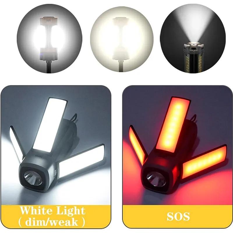 Folding Outdoor Camping Light Portable Rechargeable Hanging Tent Hanging Lantern with Battery Display Emergency Car Outdoor Lamp