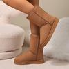 Women's 2024 Elegant Snow Boots: Cozy Plus Velvet, Thickened, Warm Cotton Shoes for Autumn/Winter.