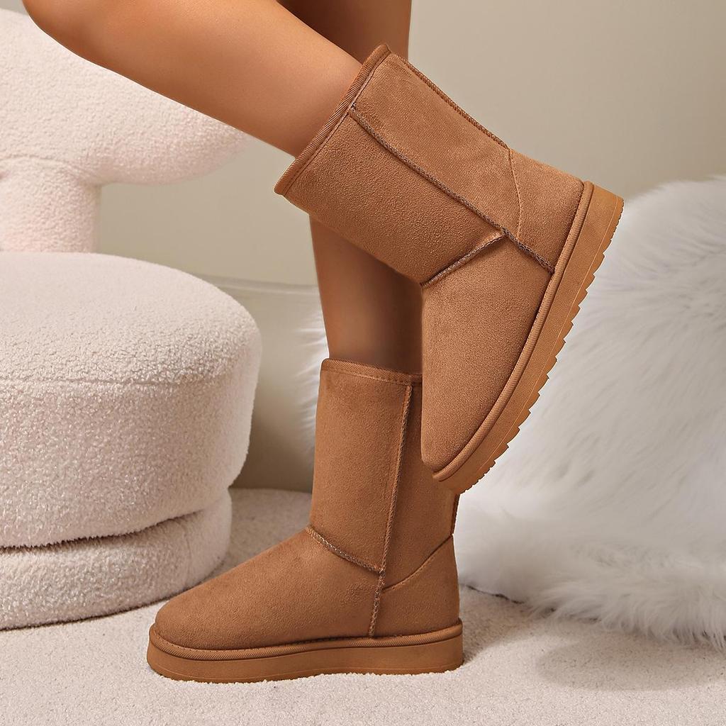 Women's 2024 Elegant Snow Boots: Cozy Plus Velvet, Thickened, Warm Cotton Shoes for Autumn/Winter.