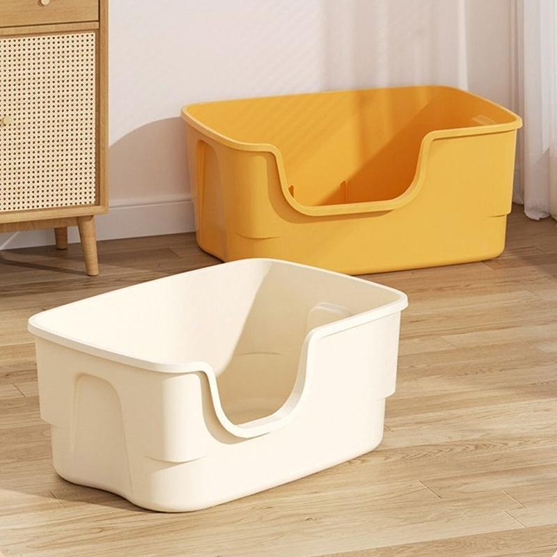 Cat Litter Box Bedpan Big Mac Oversized Cat Tray Bedpan Large Capacity Semi-Closed Plastic Anti-Splash Cats Toilet Pet Supplies