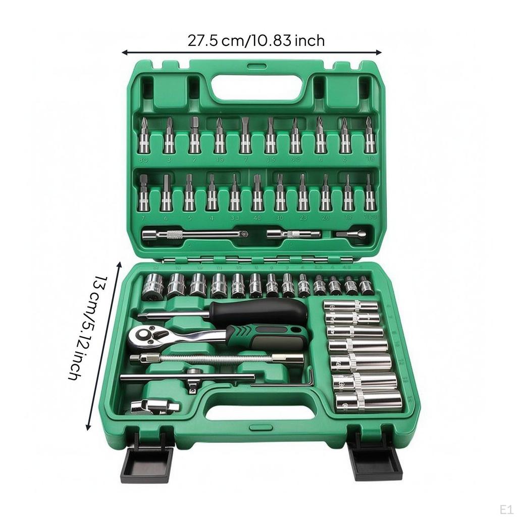 BentHandle Socket Wrench 1/4Inch Drive Kit 72Tooth for Mechanics, Cyclists, Garage,