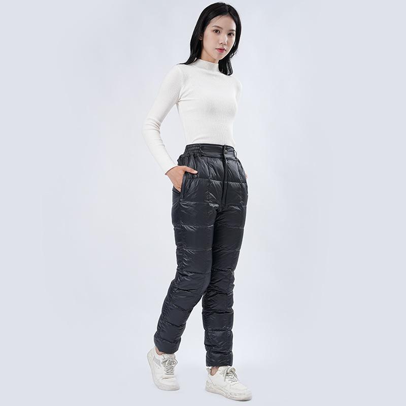 Women's outdoor down pants thickened and breathable waterproof and warm lightweight camping goose down pants
