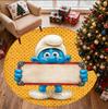 Blue Smurfs Pattern Round Rug, Indoor/Outdoor Mat, for Picnic, Gameroom, Bedroom, Office, Living Room, Home Decor Carpet, Birthday Gift