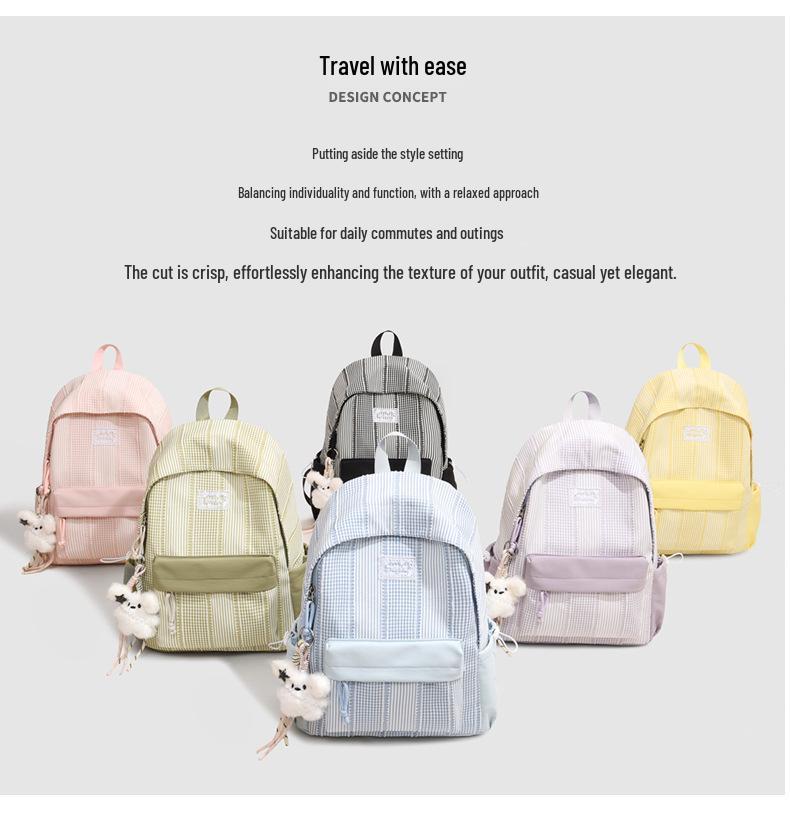 2026 Japanese Cute Girly Double Shoulder Bag - Lightweight, Large Capacity Student Backpack