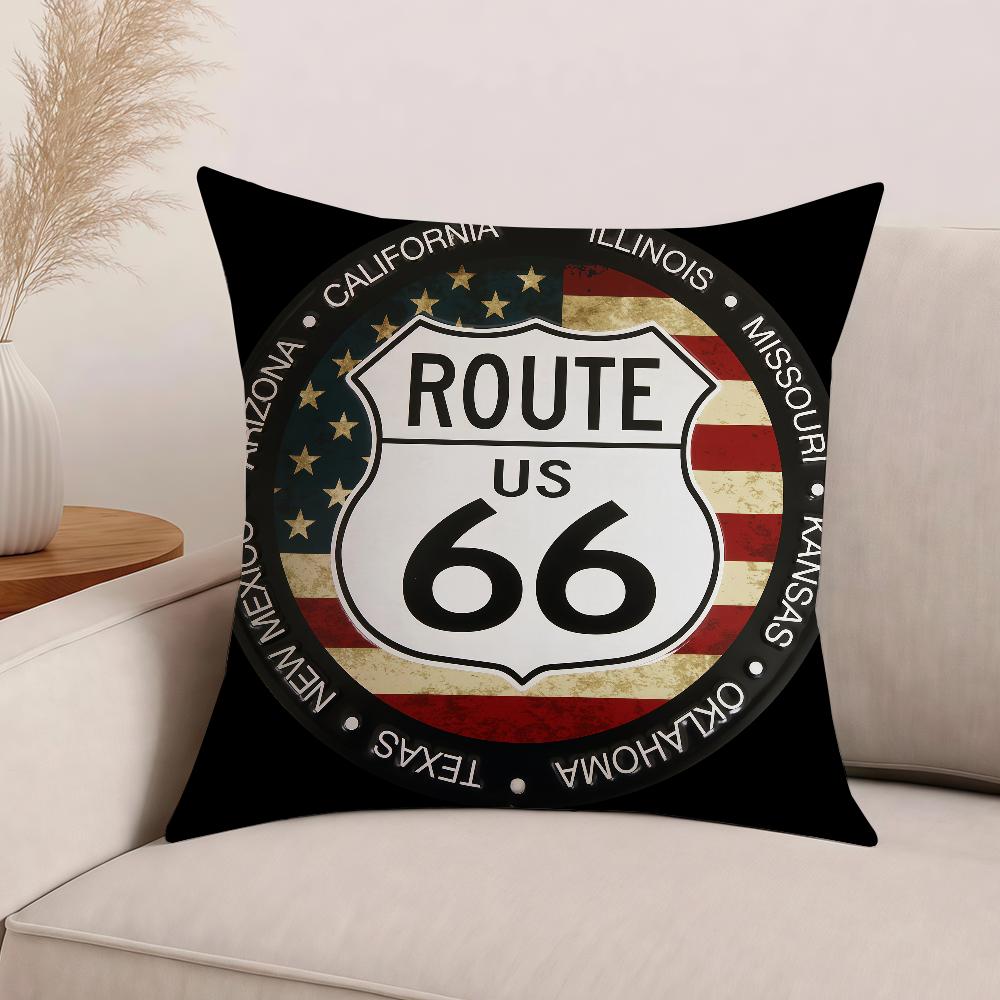 Fashion US Route 66 Pillow Case Office Cushions Suitable For Sofa Car Bedroom Decorative Cushion Cover