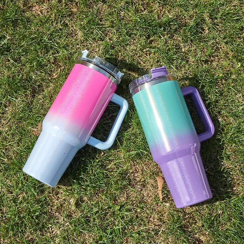 Insulated Water Bottle 304 Stainless Steel Vacuum Flask with Handle Straw Sport Insulated Tumbler with Lids Car Coffee Thermos