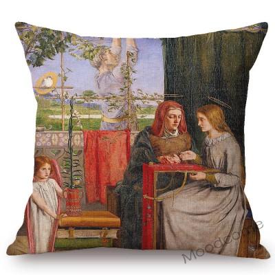 Uk British Artist Dante Gabriel Rossetti World Famous Oil Painting European Beauty Princess Sofa Pillow Case Linen Cushion Cover