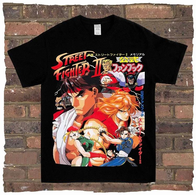 Game Spring Street Fighter Rock Rap Loose High Street High Quality Men and Women T-shirts Casual Simple Animation Style Lovers