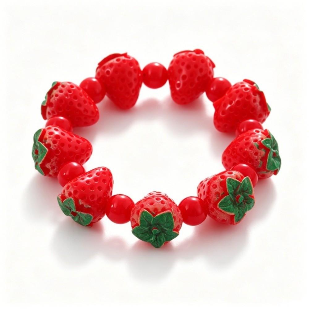 Elastic Fruit Hand Chain Colorful Stackable Bracelet Fashion 3D Resin Bead Bracelet  Party