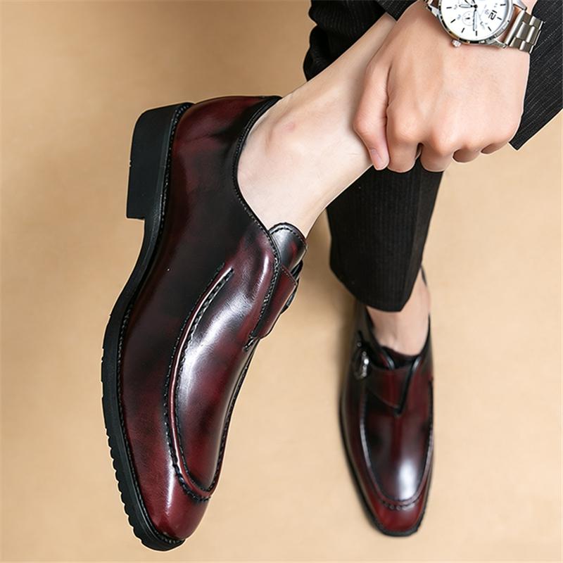 New Trend Designer Dress Leather Monk Strap Shoes for Men Formal Wedding Prom Dress Homecoming Footwear Sapatos Tenis Masculino