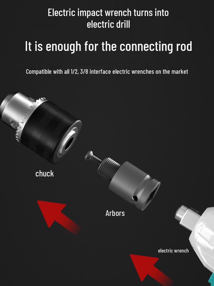 Electric Wrench Conversion Drill Bit Adapter Impact Socket Chuck