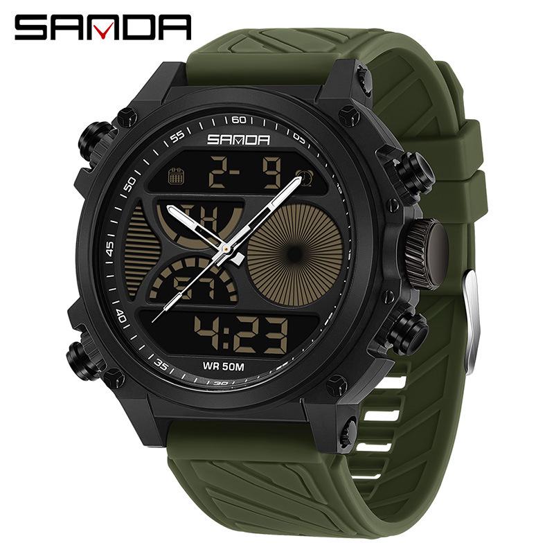 Sanda Men s Luminous Multifunctional Sports Watch for Students and Outdoor Use